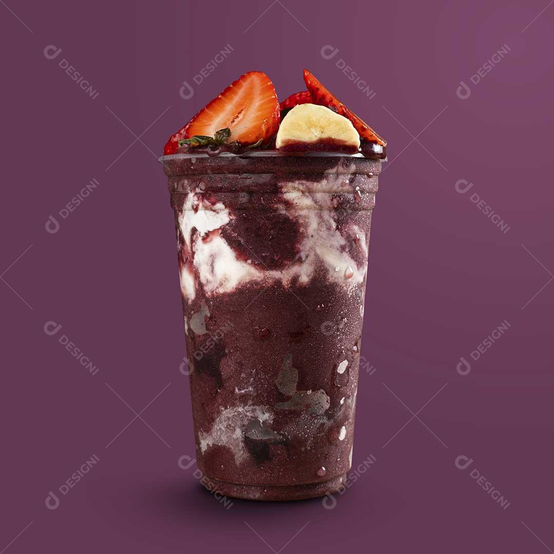 Copo de Açaí Sabor Variado Roxo Gelado Imagem JPG