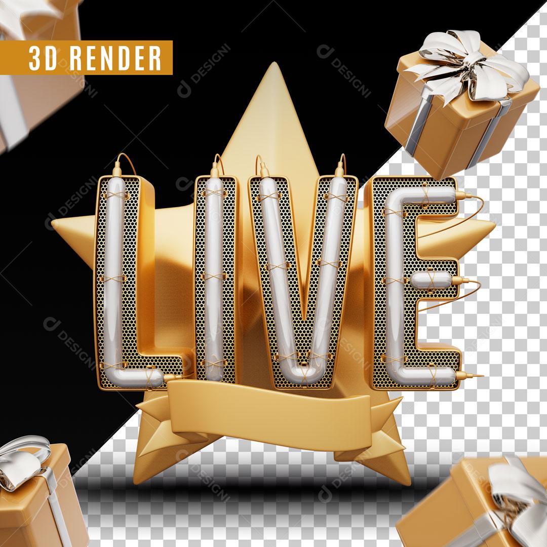 Selo 3D Para Composição Live Com Presentes Estrela Social Media PSD Editável