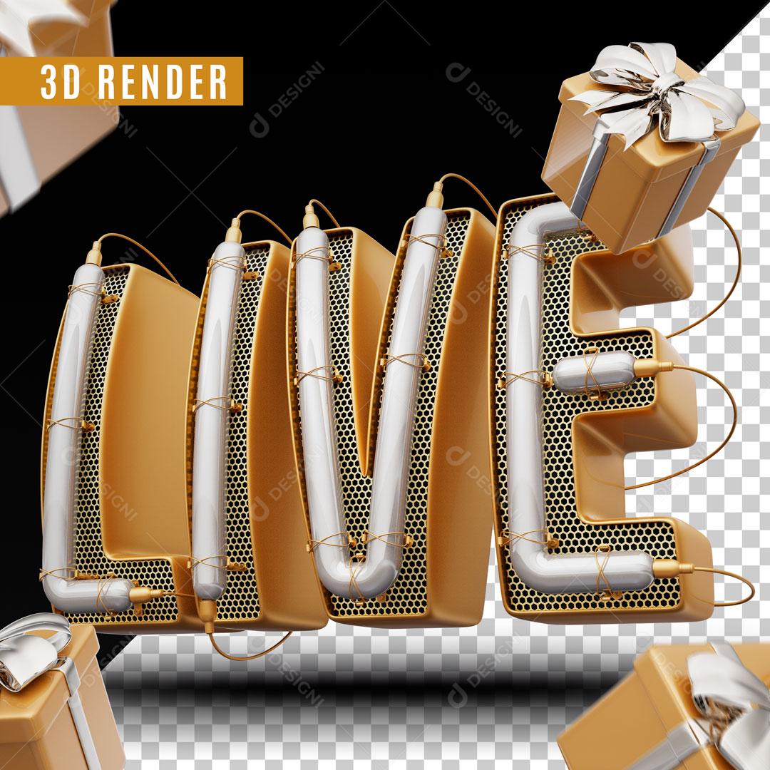 Selo 3D Para Composição Live Com Presentes Estrela Social Media PSD Editável