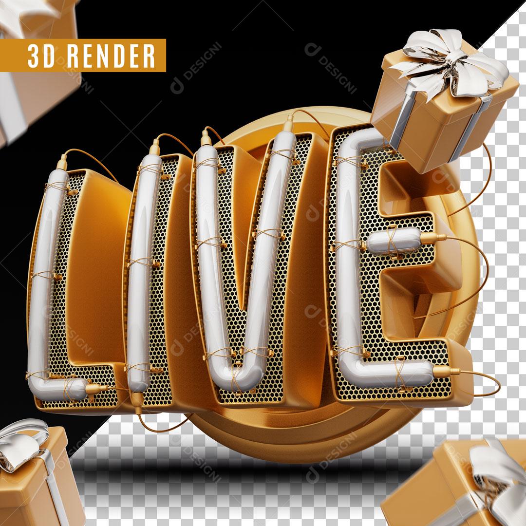 Selo 3D Para Composição Live Com Presentes Estrela Social Media PSD Editável