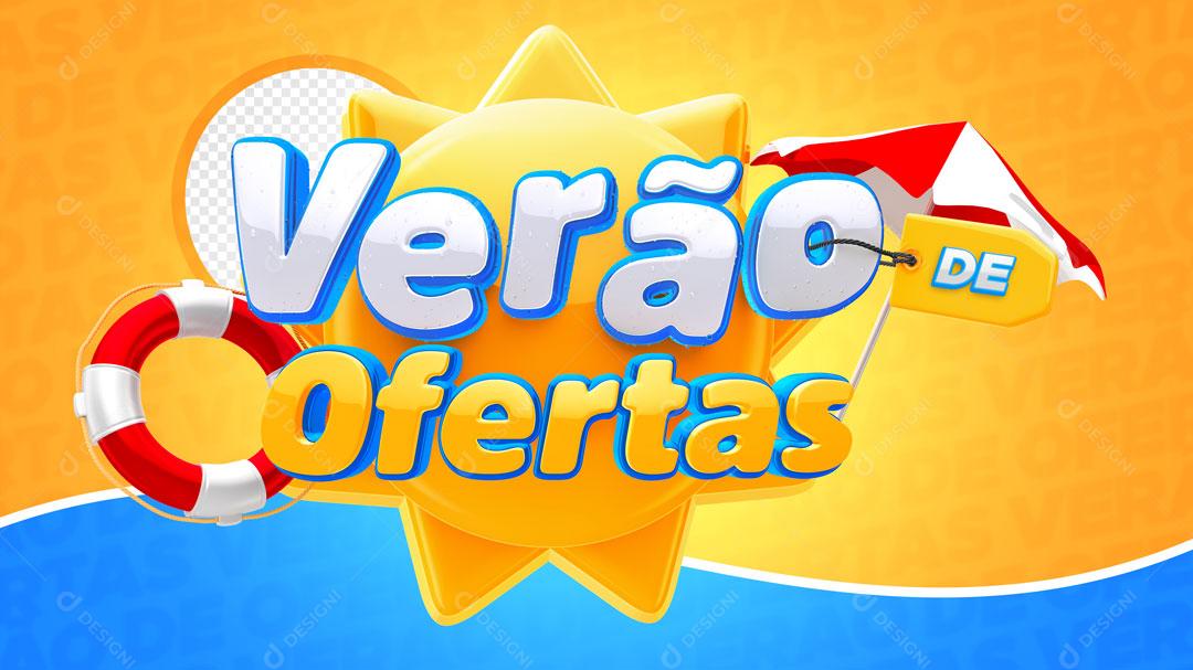 Selo 3D Verão De Ofertas Para Composição PSD Editável