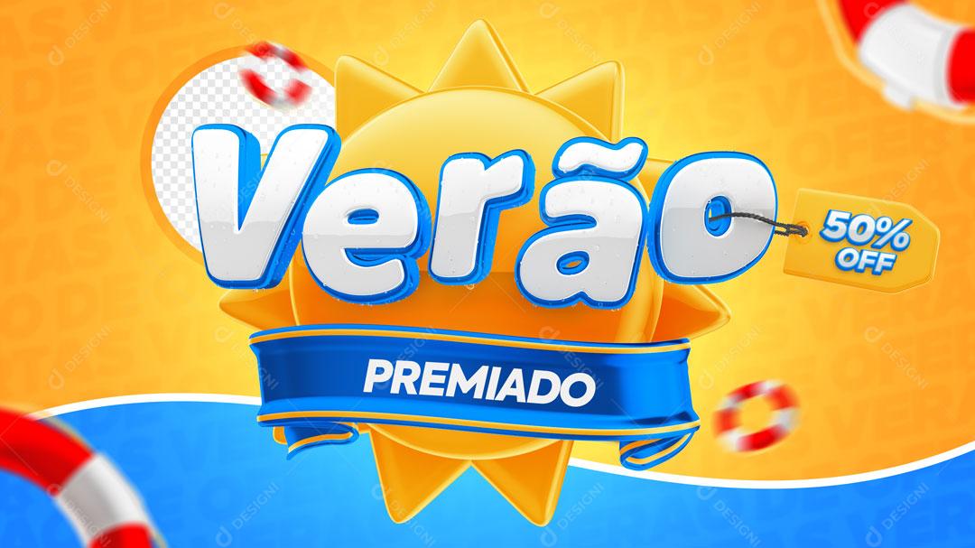 3D Summer Stamp Editable Text For Compositing Editable PSD