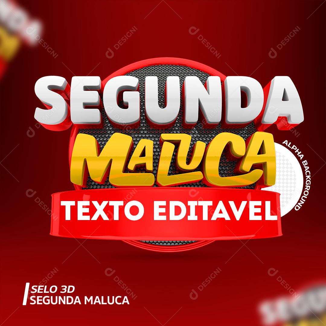 Selo 3D Segunda Maluca Para Composição PSD Editável