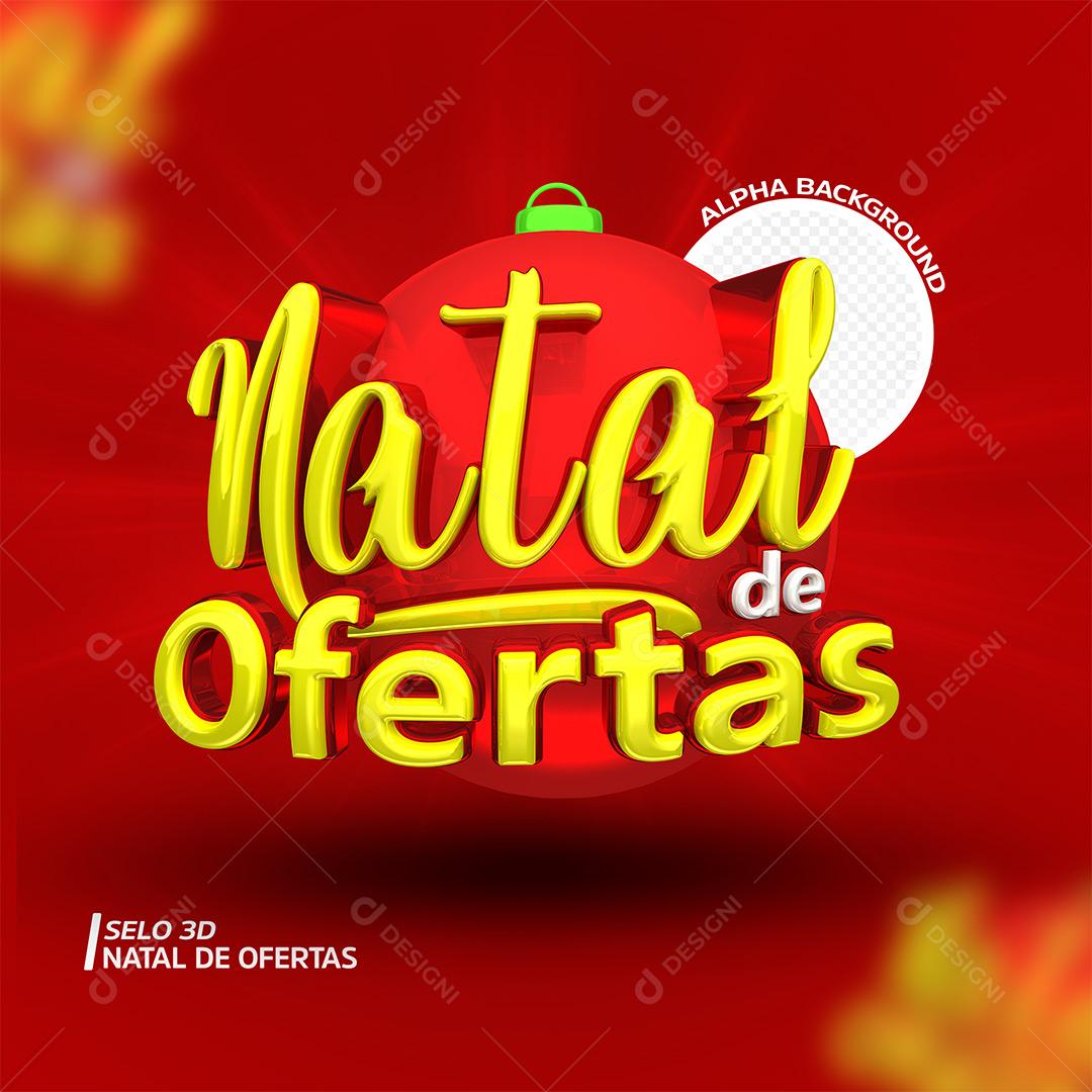 3D Christmas Gift Stamp For Compositing Editable PSD