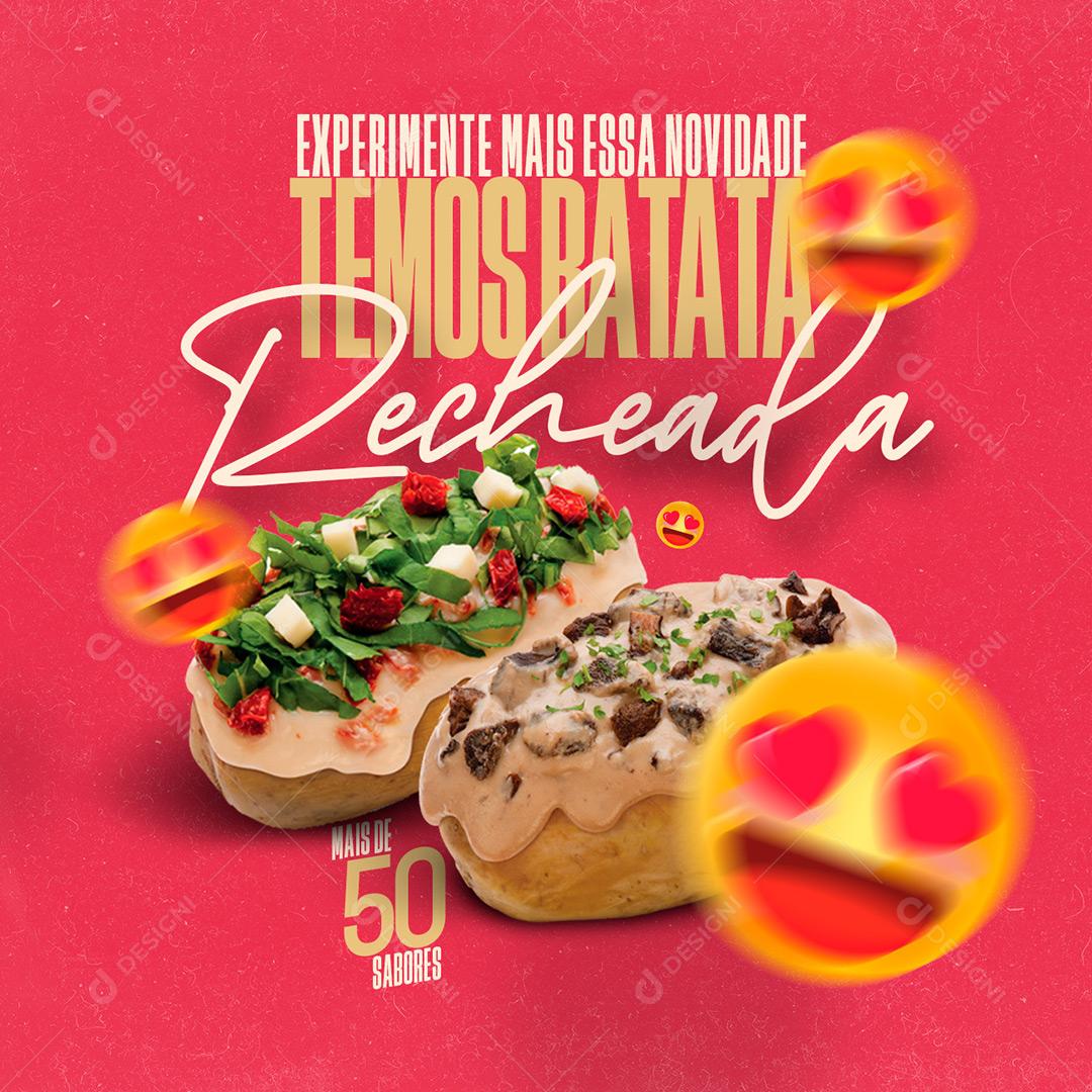 Lanchonete Experimente Mais Essa Novidade Temos Batata Recheada Social Media PSD Editável