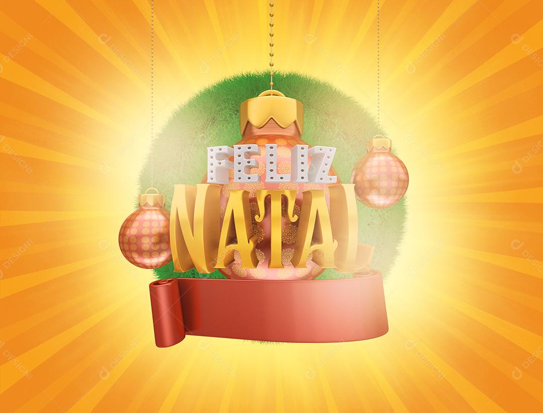 Selo 3D Para Composição Feliz Natal PNG Transparente Sem Fundo