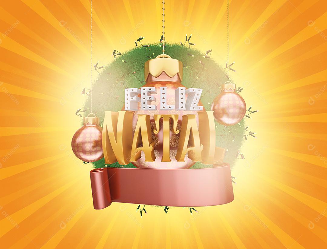 Selo 3D Para Composição Feliz Natal PNG Transparente Sem Fundo