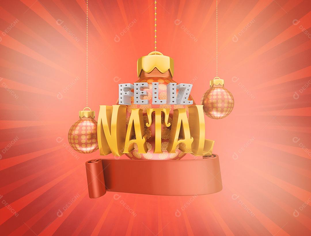 Selo 3D Para Composição Feliz Natal PNG Transparente Sem Fundo