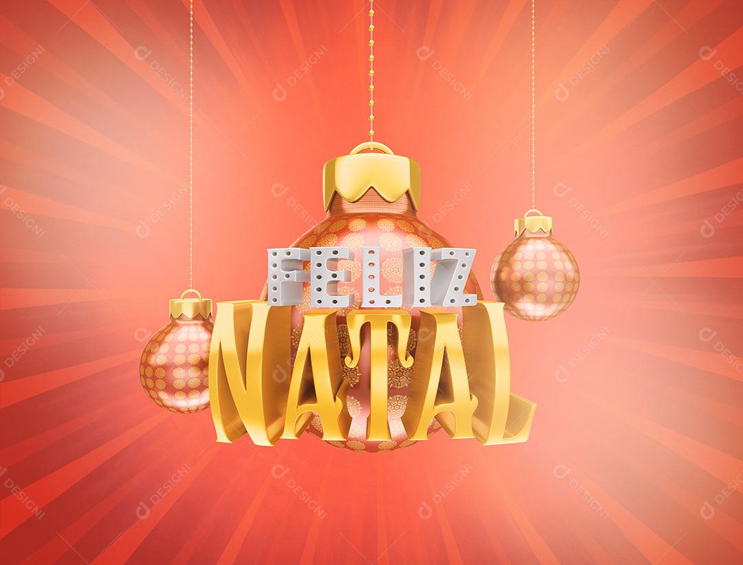 Selo 3D Para Composição Feliz Natal PNG Transparente Sem Fundo