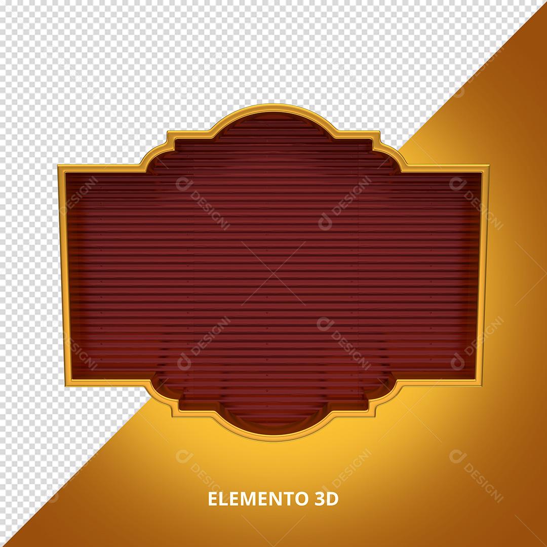 Elemento 3D Para Composição Placa PNG Transparente Sem Fundo