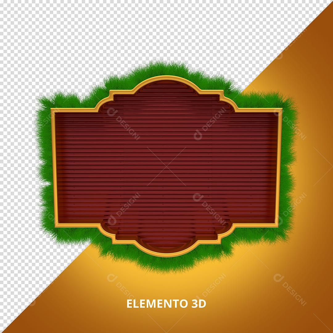 Elemento 3D Para Composição Placa PNG Transparente Sem Fundo