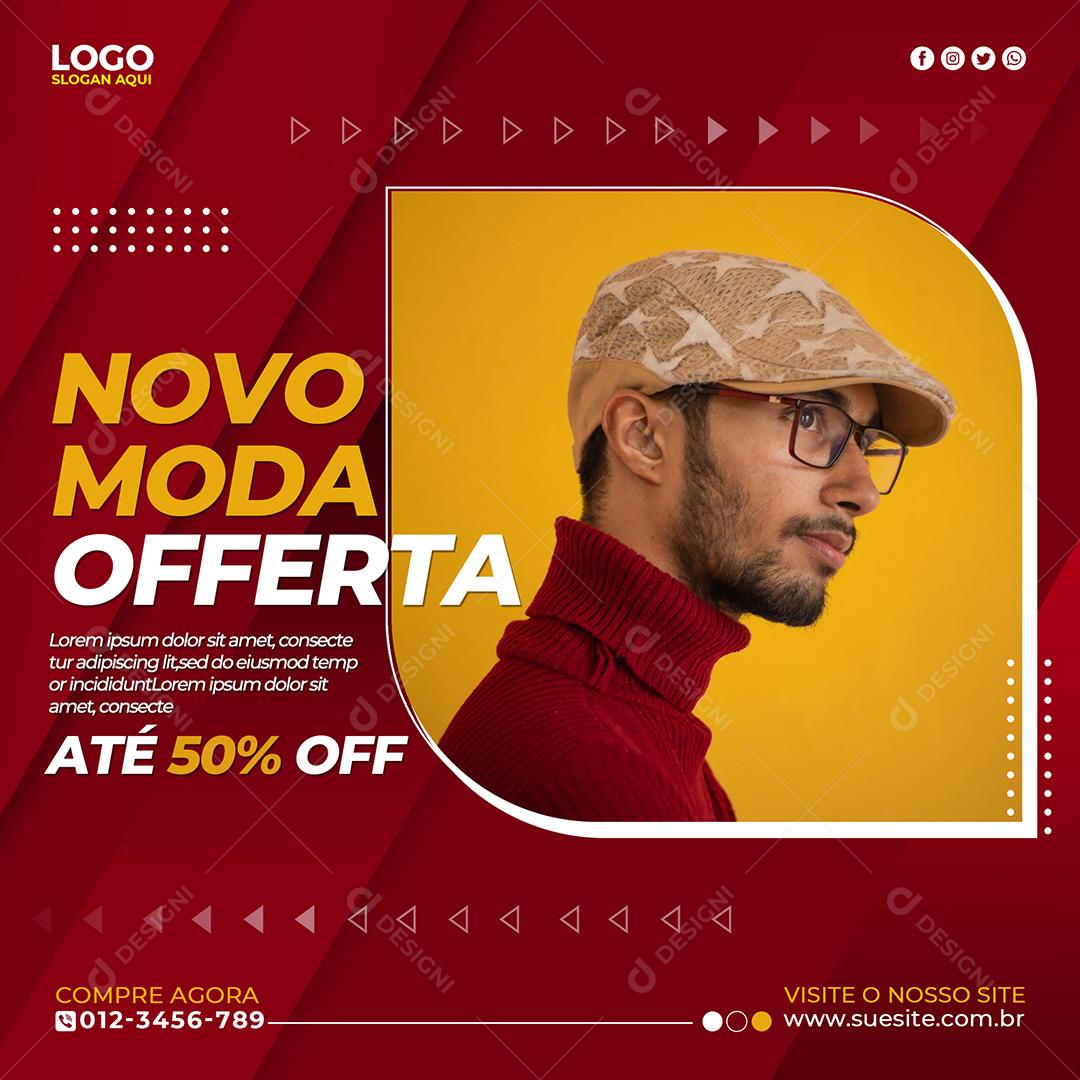 Social Media Loja Nova Moda Oferta Roupa PSD Editável