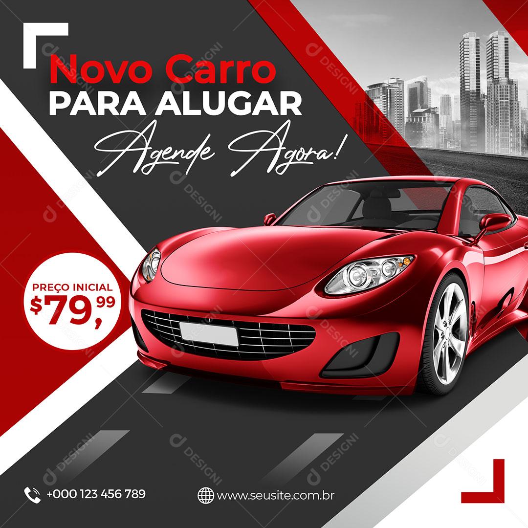 Post Feed Aluguel De Carros Carro Novo Para Alugar Social Media PSD