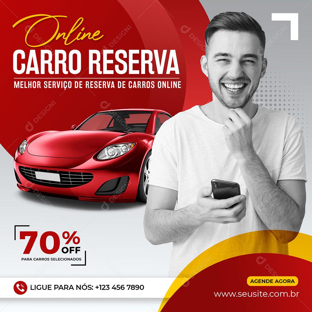 Post Feed Aluguel De Carros Reserva de Carro Online Social Media PSD
