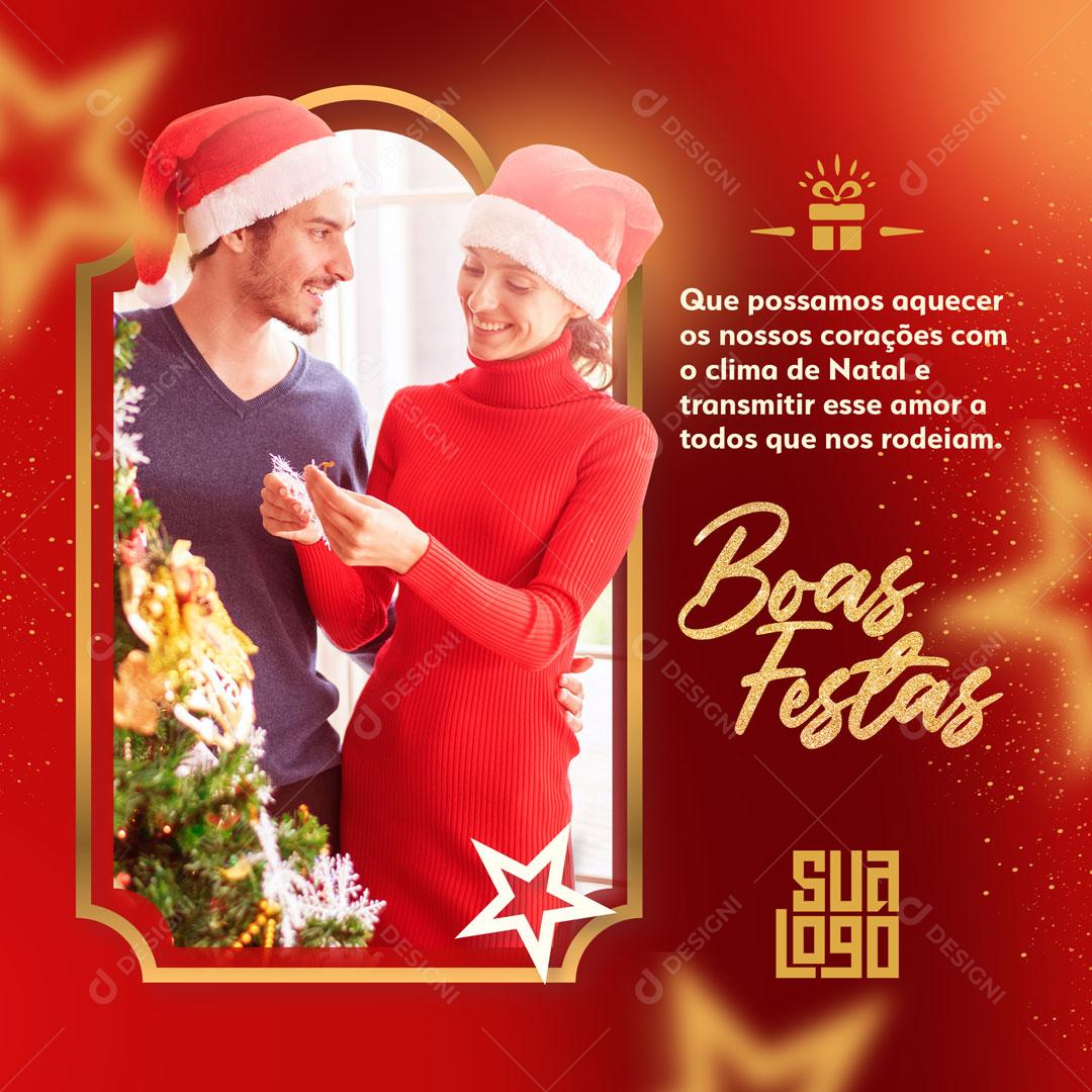Feliz Natal Que Possamos Aquecer Os Nossos Corações Social Media PSD Editável