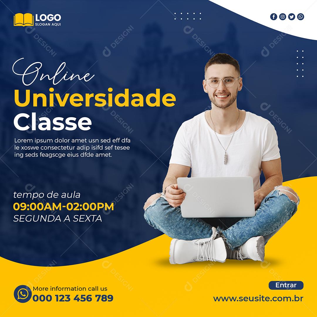 Volta Ás Aulas Online Universidade Classe Social Media PSD Editável