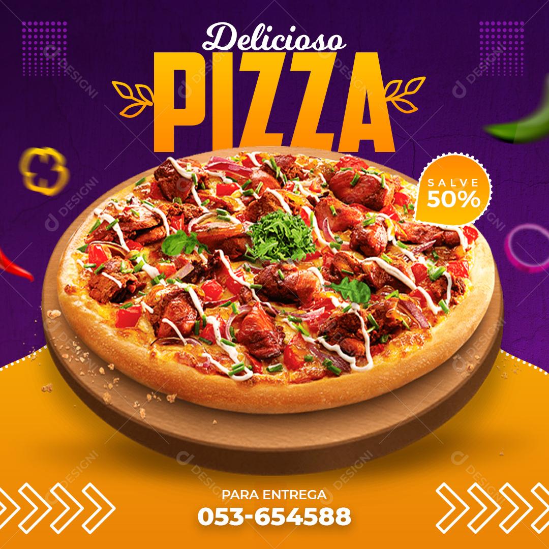 Delicioso Pizza Aproveitar Social Media PSD Editável