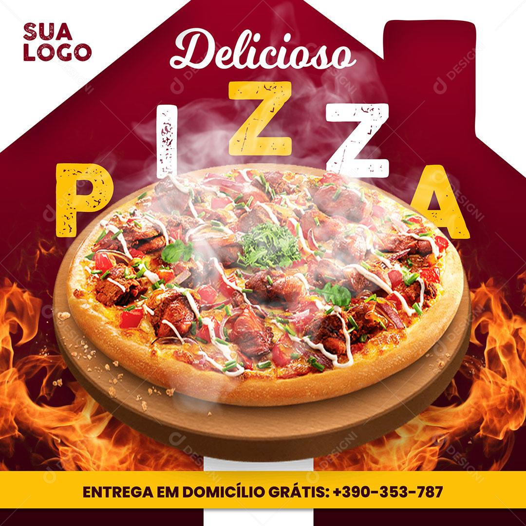 Delicioso Pizza Social Media PSD Editável