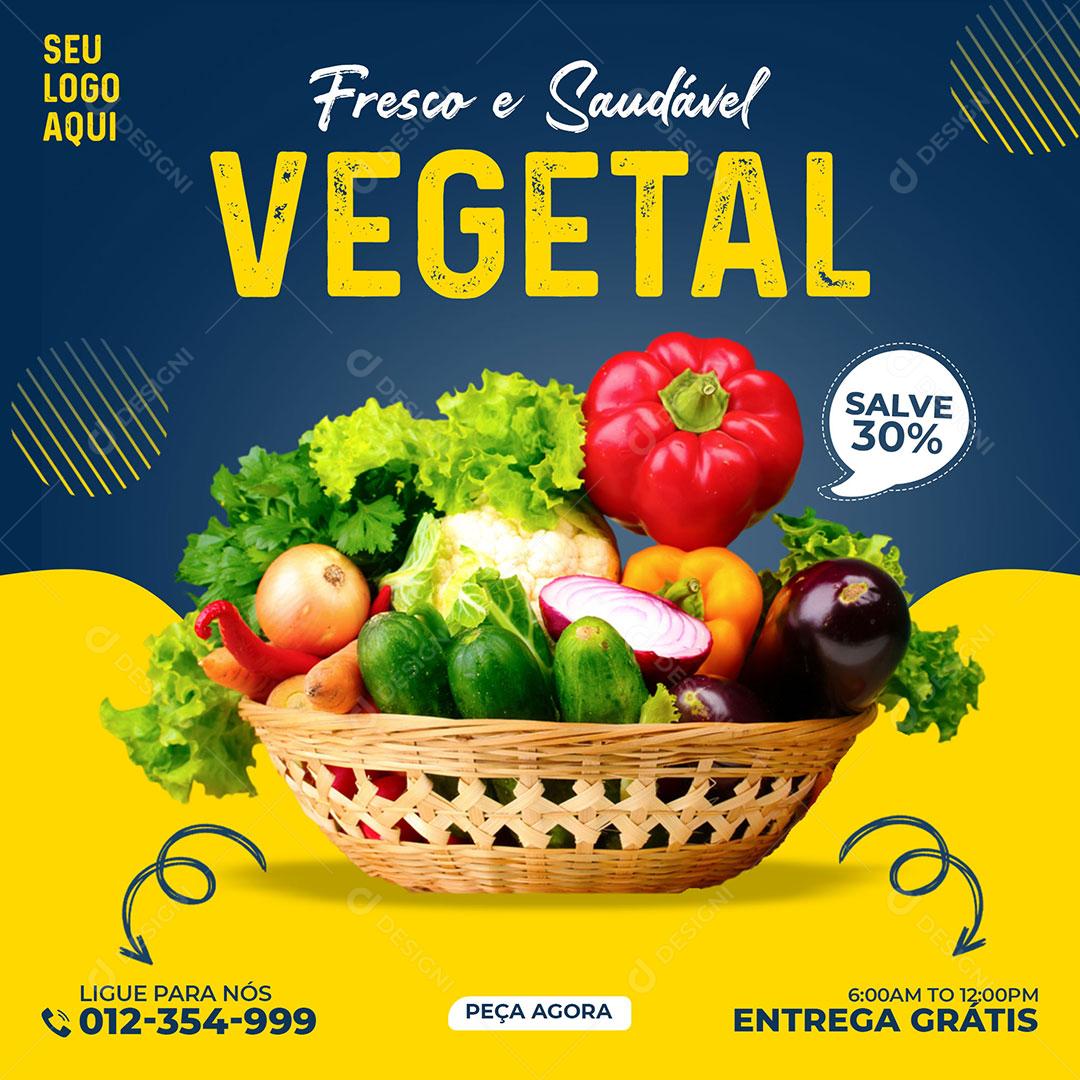 Social Media Horti Fruti Fresco E Saudável Vegetal 30% PSD Editável