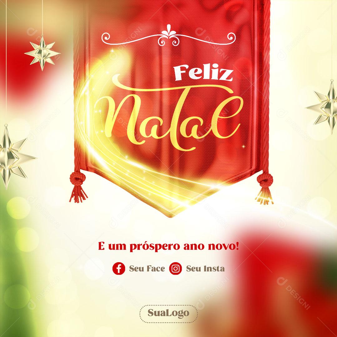 Feliz Natal e Um Prospero Ano Novo Social Media PSD Editável