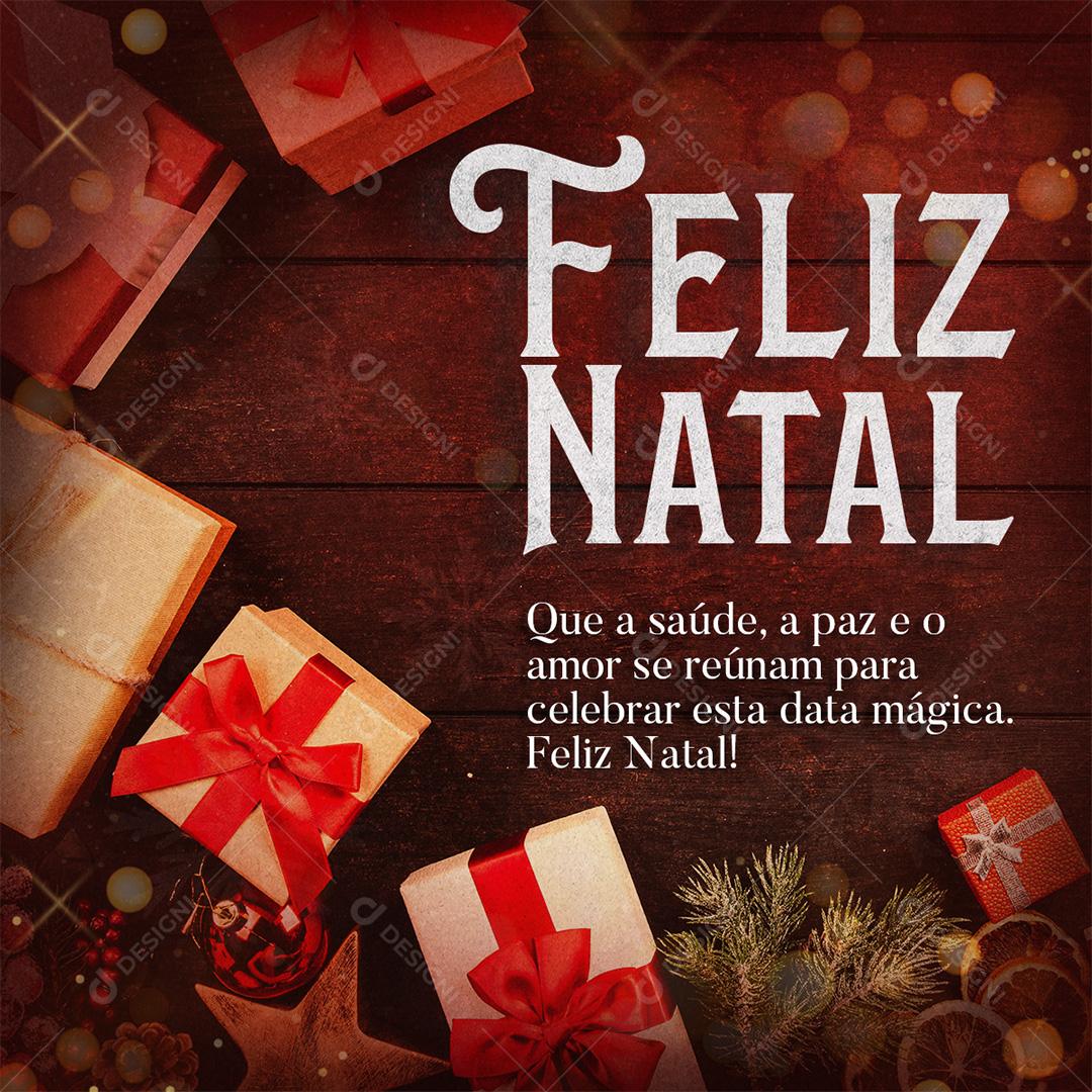 Post Feliz Natal Data Mágica Social Media PSD Editável