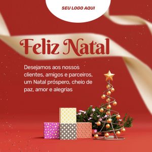 Feliz Natal Desejamos Aos Nossos Clientes Social Media PSD Editável