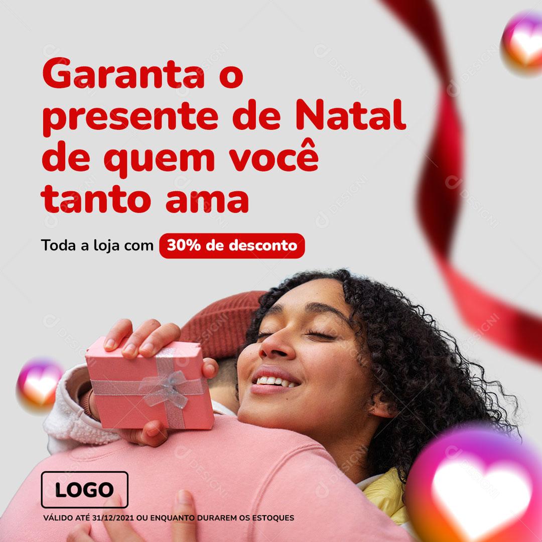 Garanta o Presente De Natal De Quem Você Tanto Ama Social Media PSD Editável