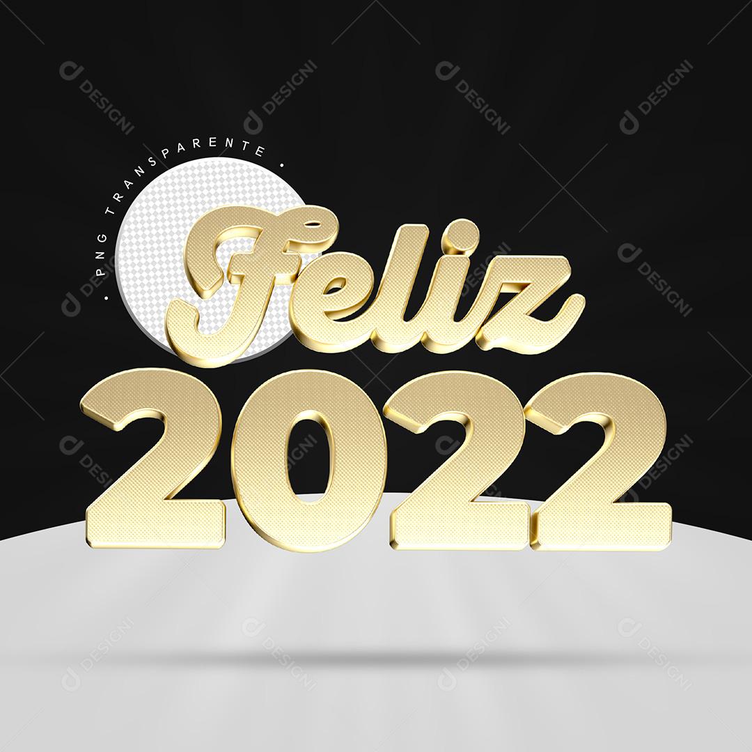 Elemento 3D Para Composição Feliz 2022 PNG Transparente Sem Fundo
