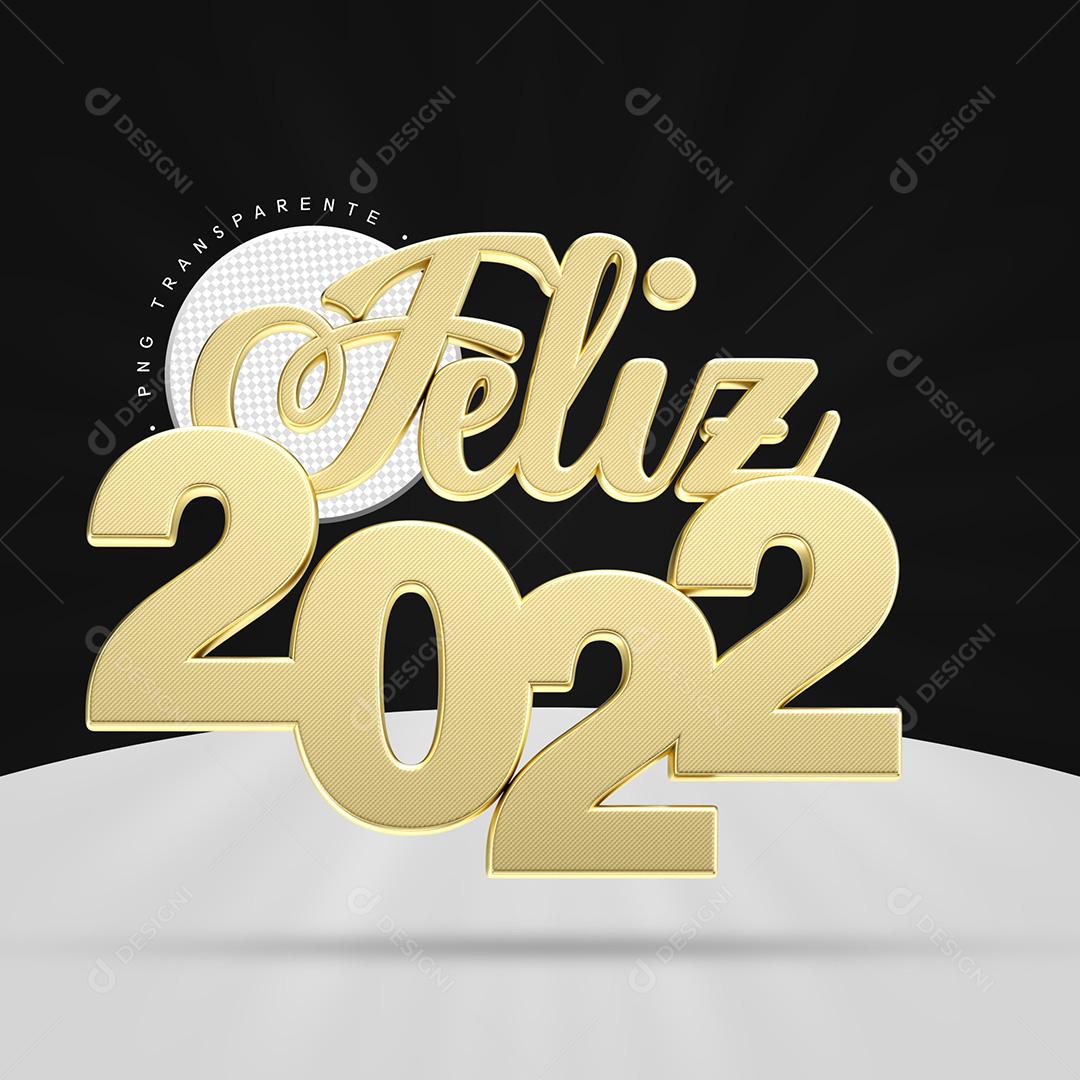 Elemento 3D Para Composição Feliz 2022 PNG Transparente Sem Fundo