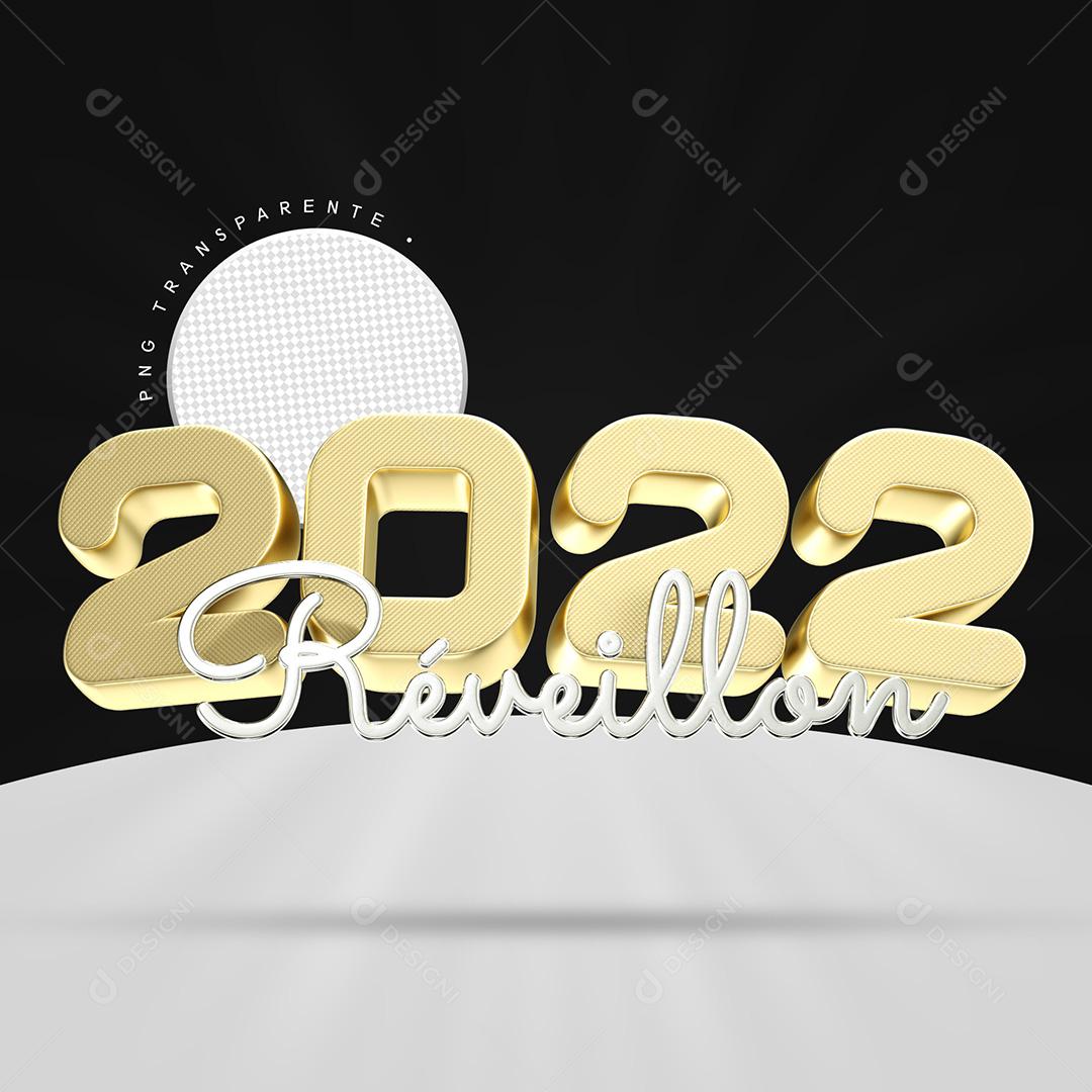 Elemento 3D Para Composição Réveillon 2022 PNG Transparente Sem Fundo
