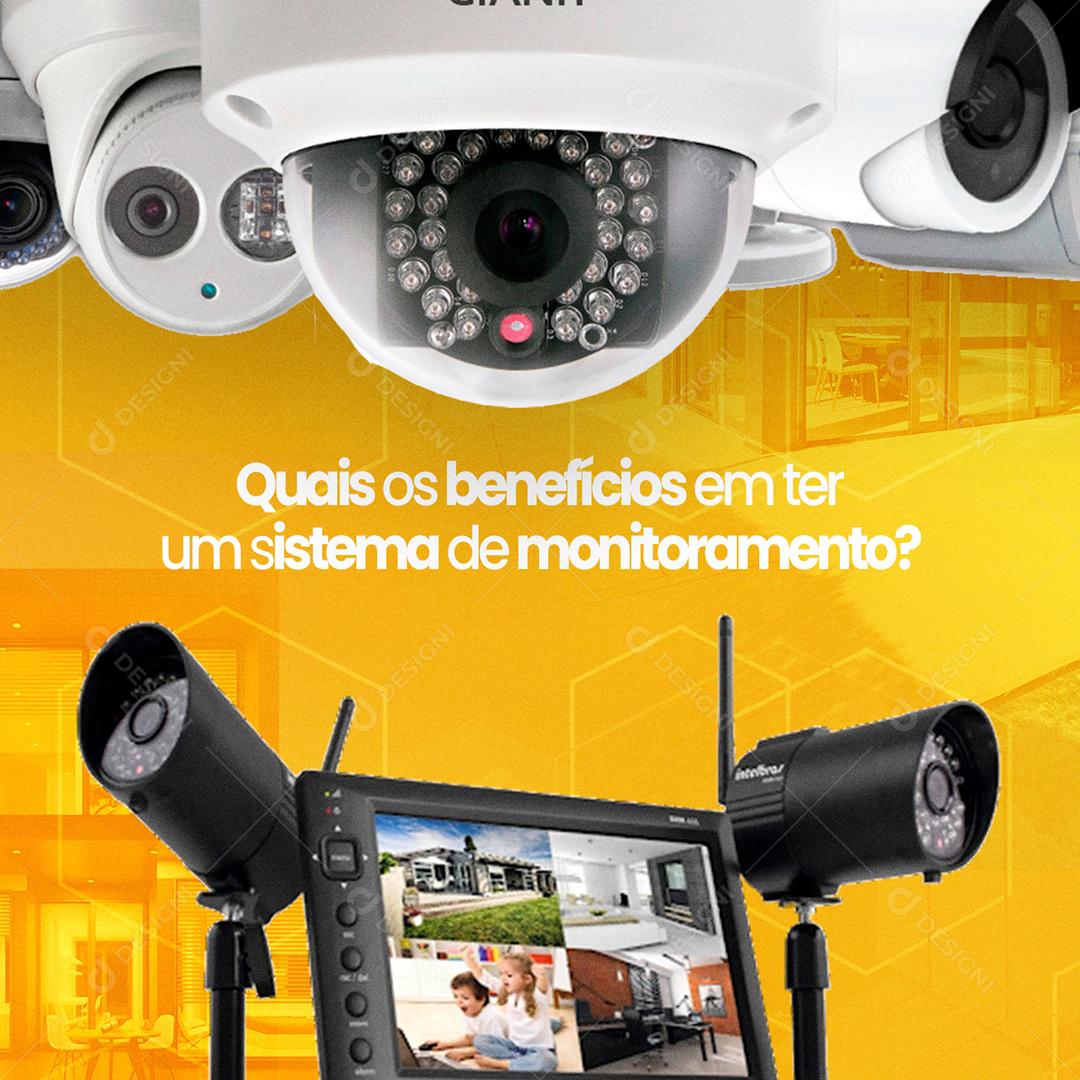 Social Media Câmera Quais Os Benefícios Em Ter Um Sistema De Monitoramento PSD Editável