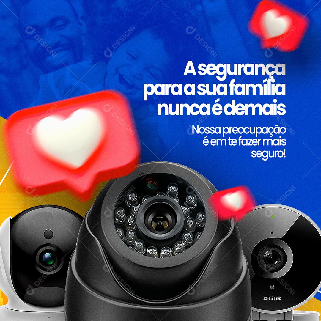 Social Media Câmera A Segurança Para A Sua Família Nunca É Demais PSD Editável