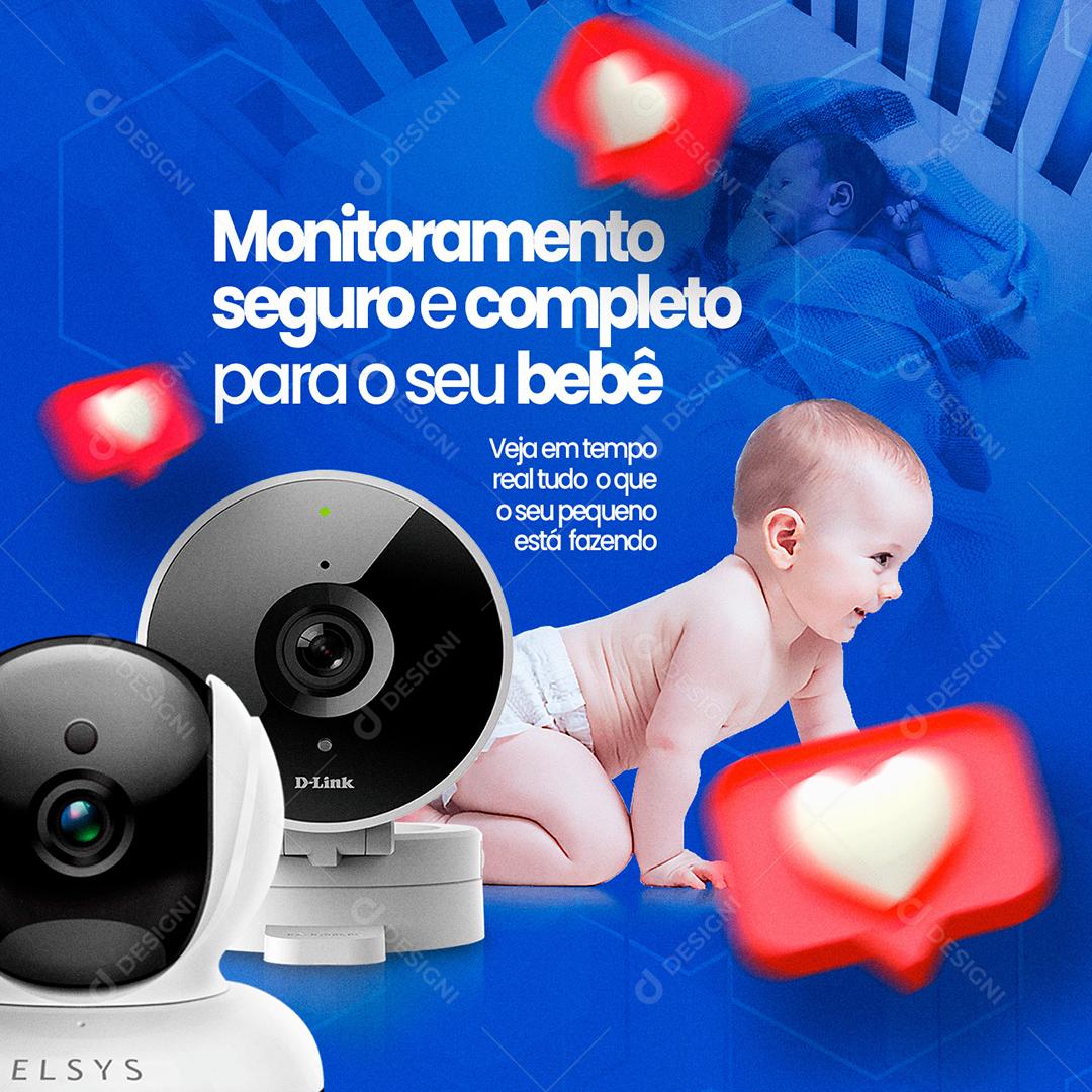 Câmera De Segurança Monitoramento Seguro E Completo Para O Seu Bebê PSD Editável