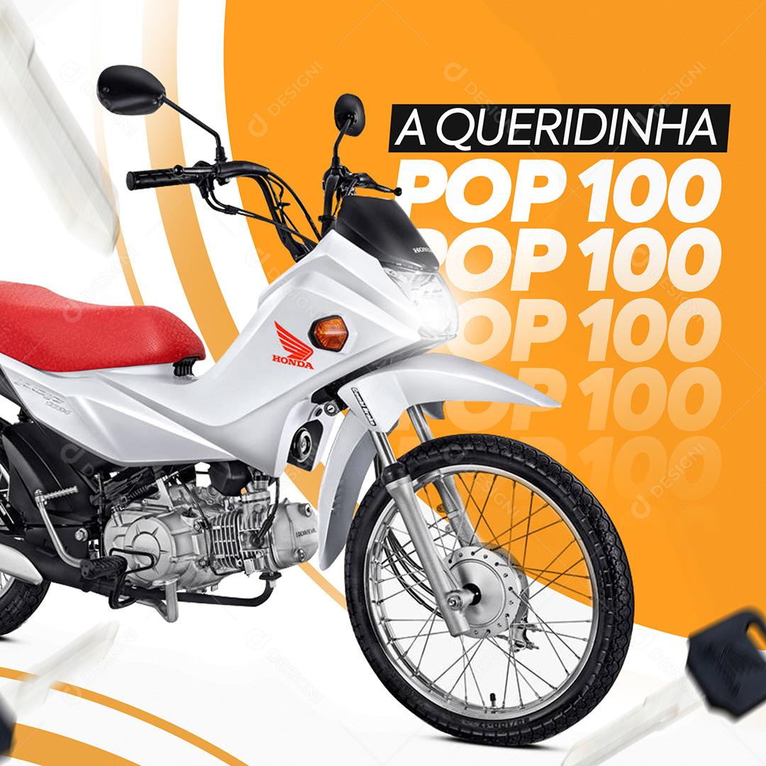 Post Motos A Queridinha Pop 100 Social Media PSD Editável