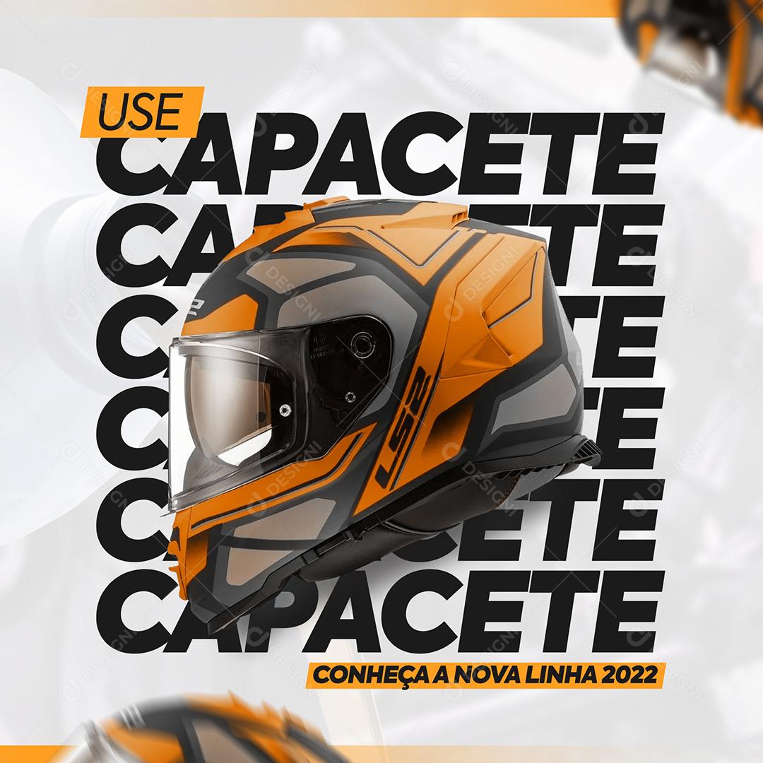 Post Motos Use Capacete Social Media PSD Editável