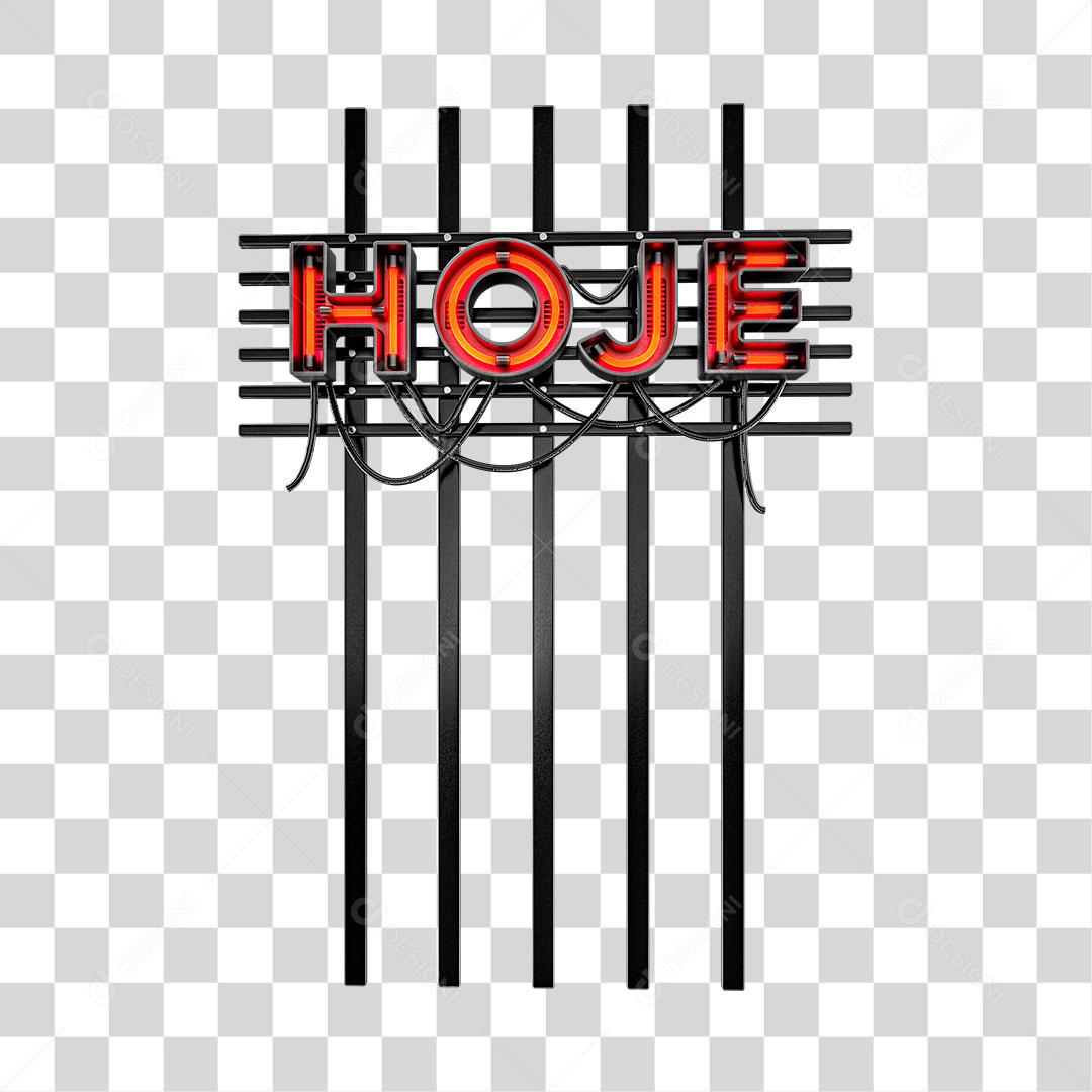 Elemento 3D Hoje Painel Letreiro Para Composição PNG Transparente