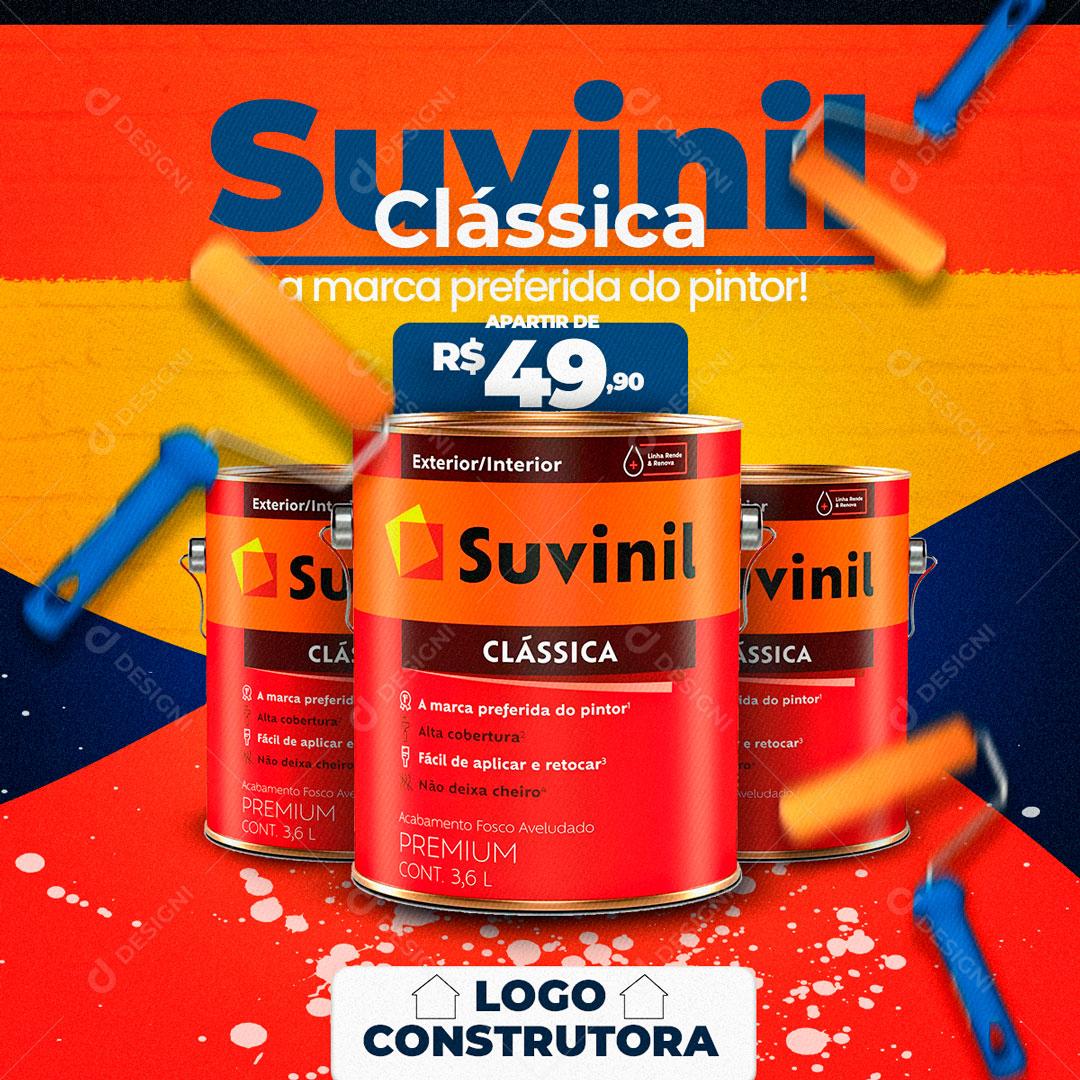 Social Media Material de Construção Tinta Suvinil Clássica PSD Editável