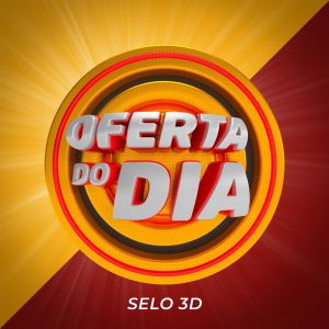 Selo 3D Para Composição Oferta Do Dia PSD Editável