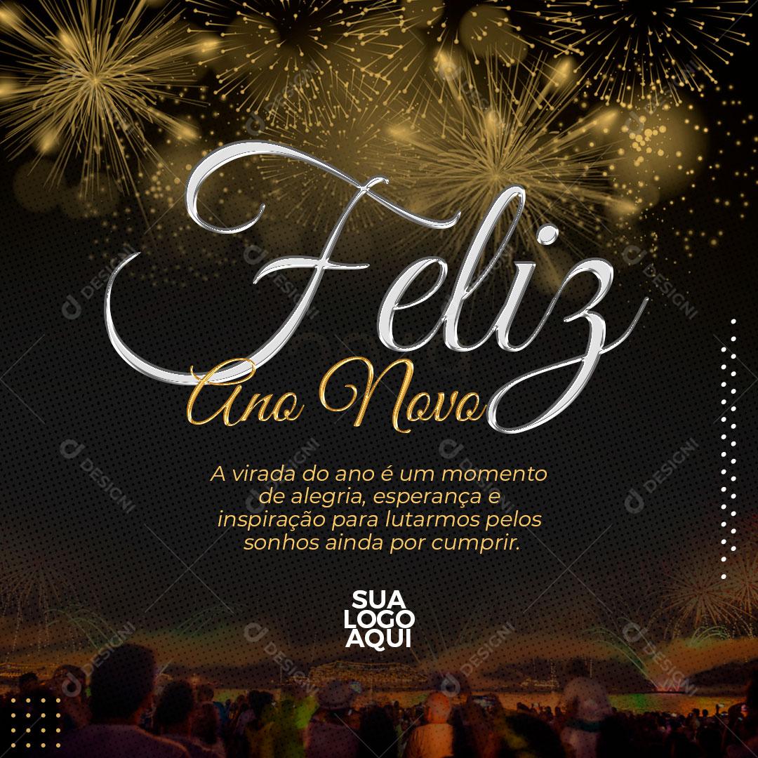 Social Media Feliz Ano Novo Véspera Feliz Festa PSD Editável