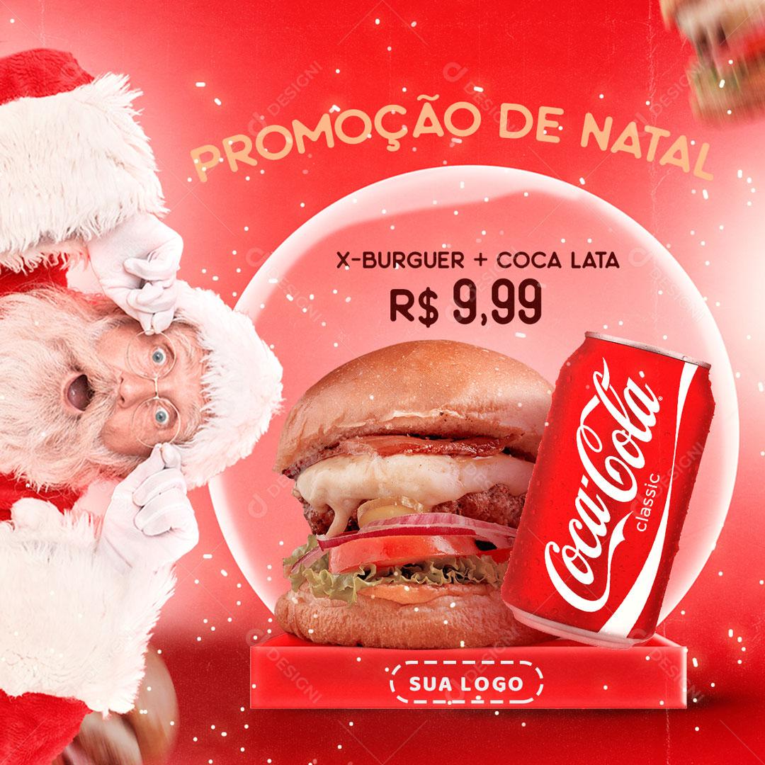 Promoção De Natal X Burger Social Media PSD Editável