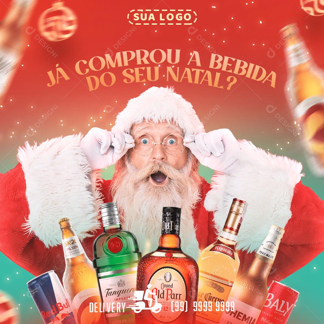 Já Comprou A Bebida Do Seu Natal Social Media PSD Editável