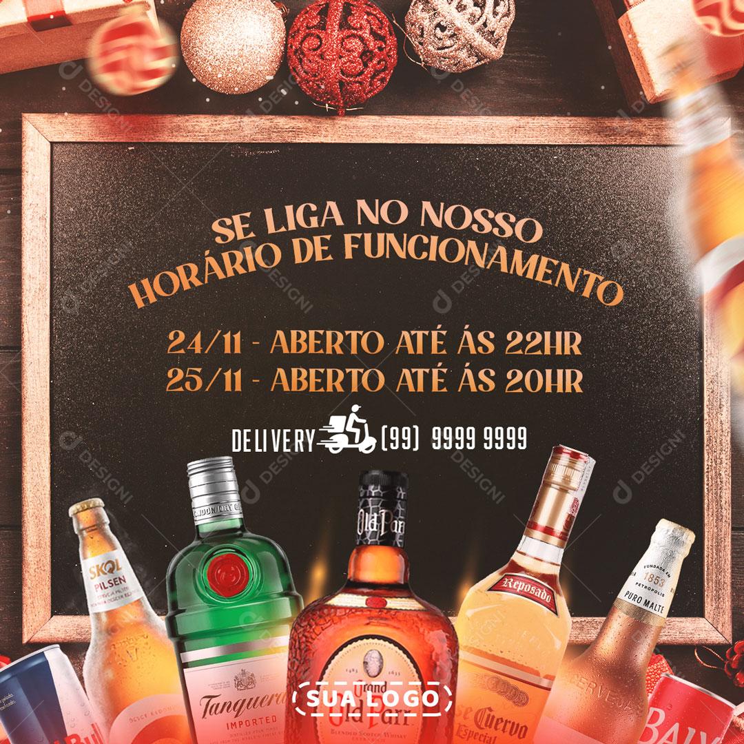 Se Liga No Nosso Horario De Funcionamento Social Media PSD Editável