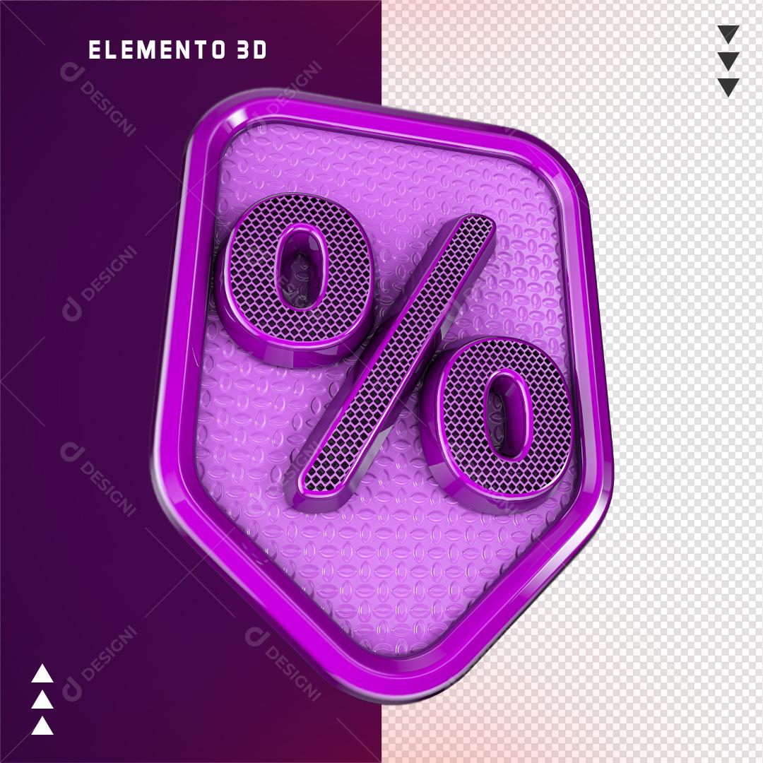 Elemento 3D Para Composição % Promoção PSD Editável
