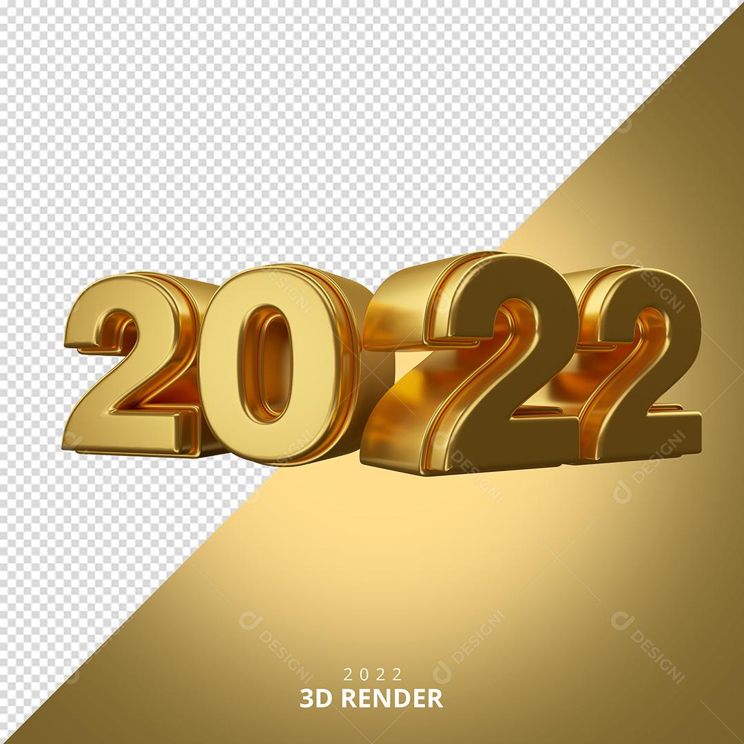 Elementos 3D Para Composição 2022 Ano Novo PNG Transparente Sem Fundo