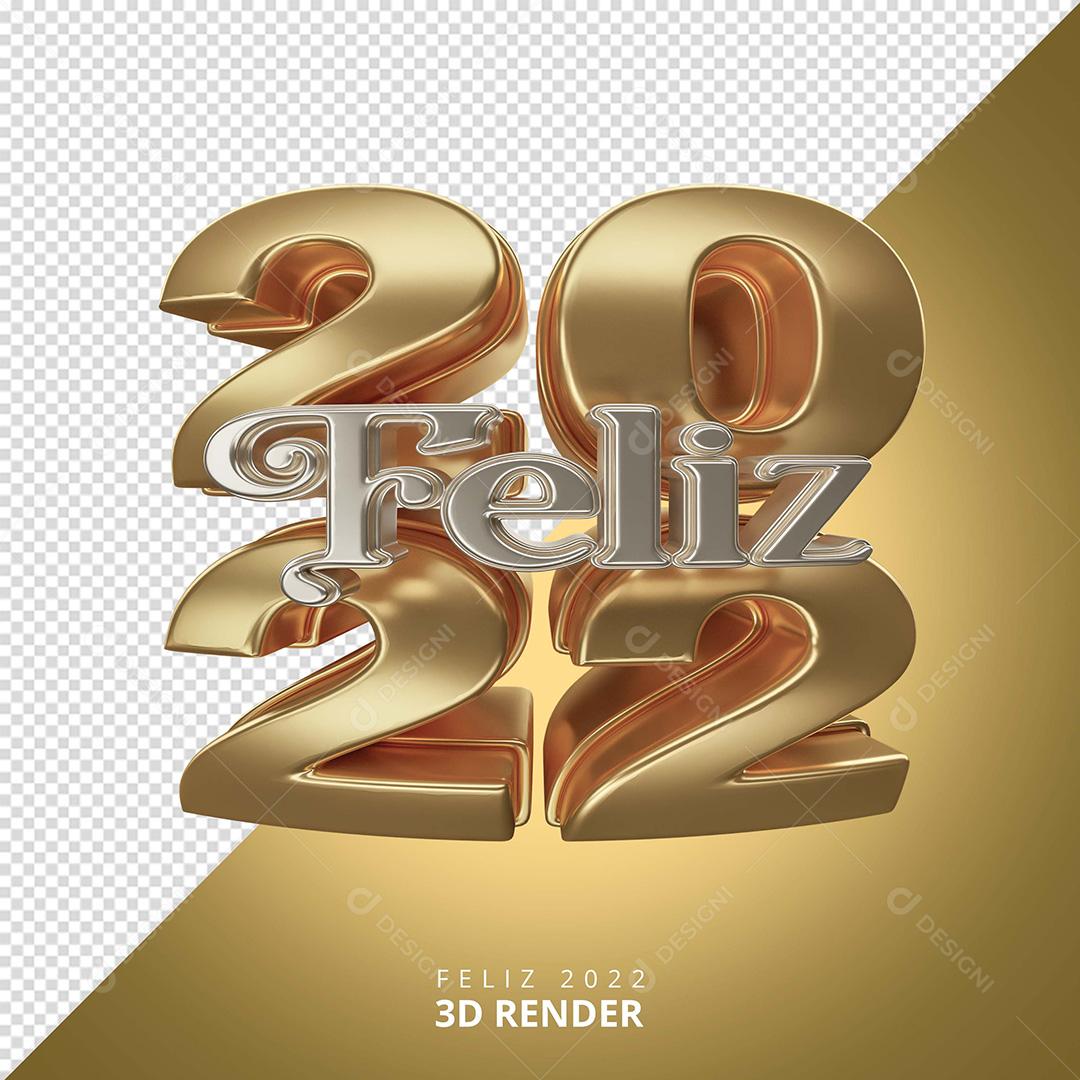 Elementos 3D Para Composição 2022 Ano Novo PNG Transparente Sem Fundo