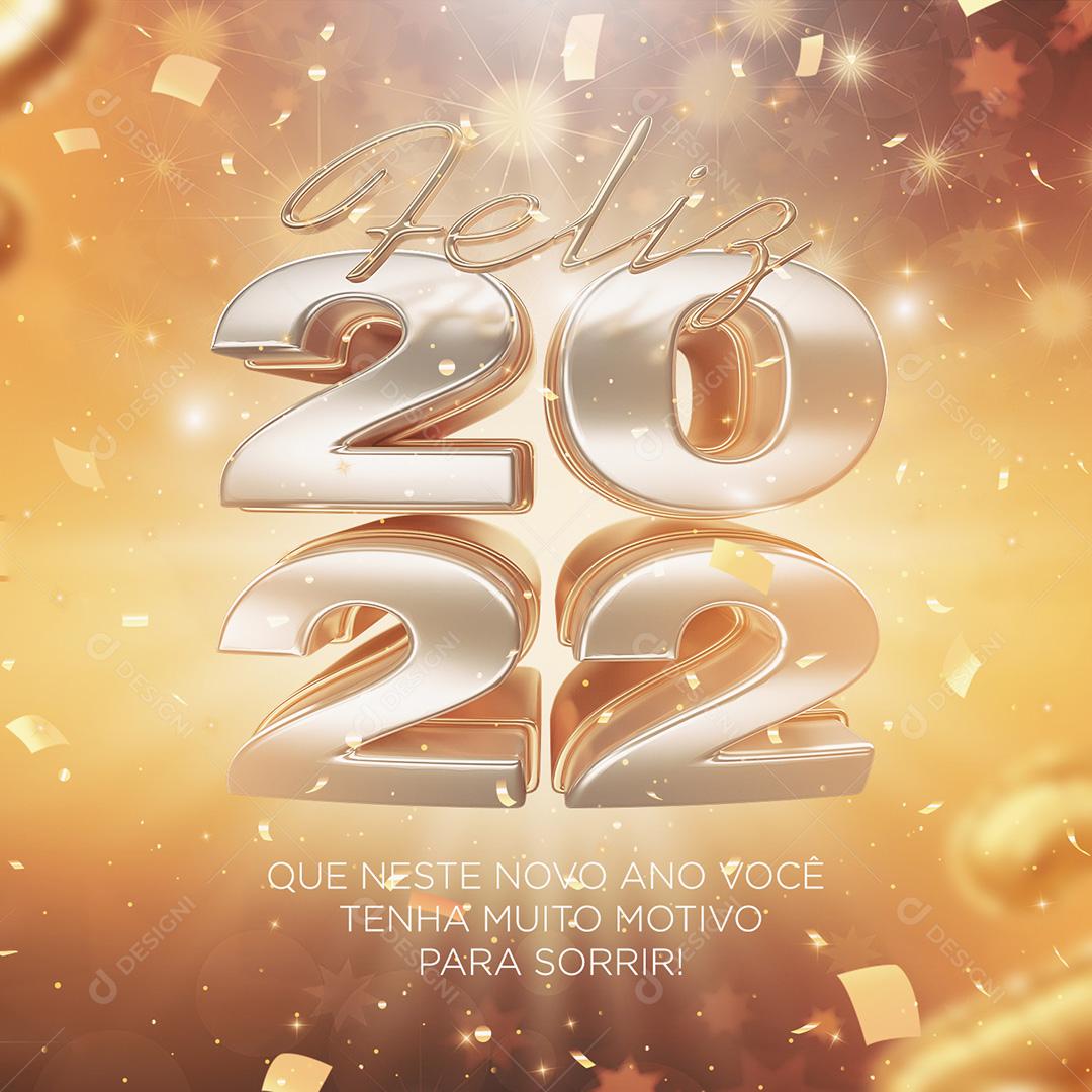 Post Ano Novo Feliz 2022 Social Media PSD Editável