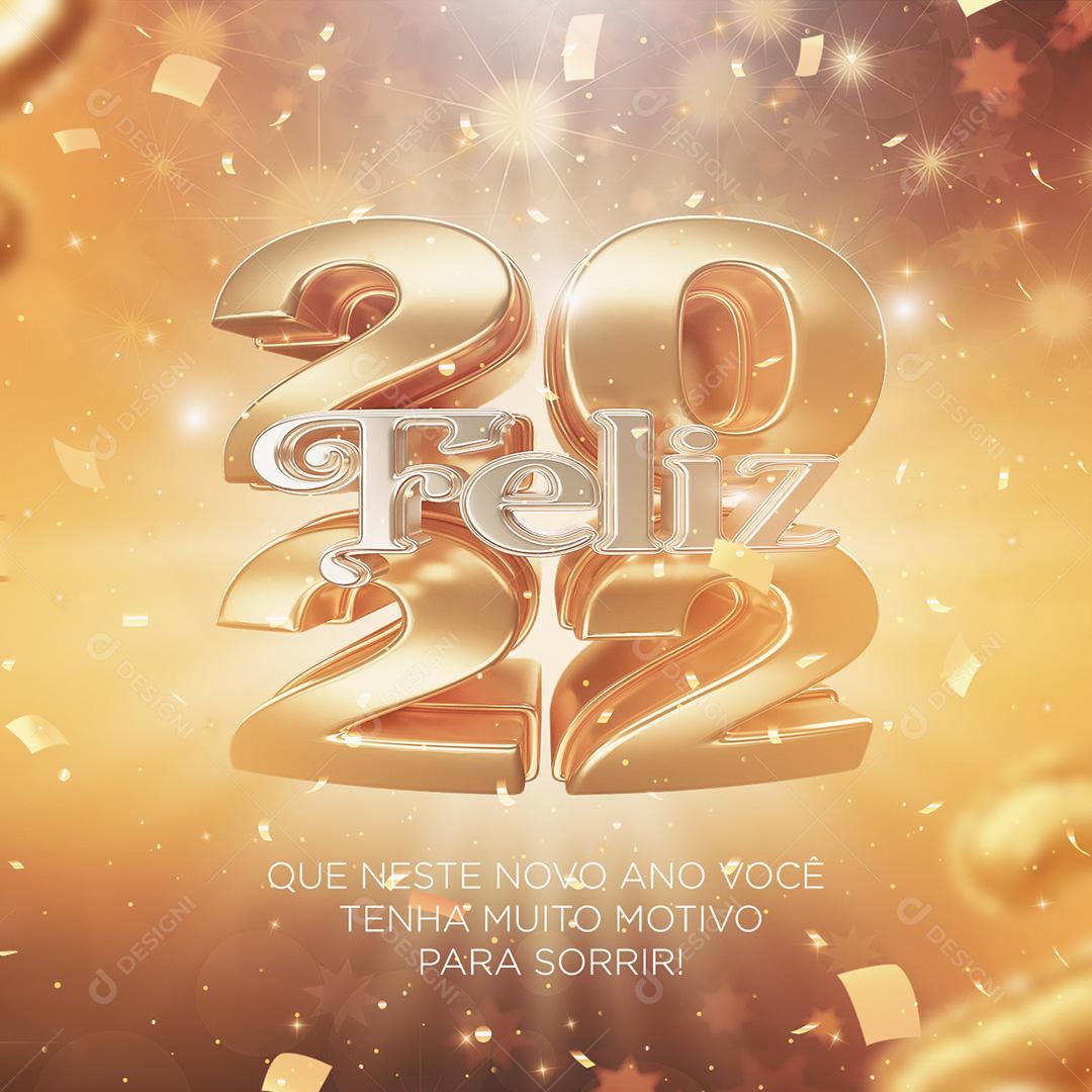 Post Ano Novo Feliz 2022 Social Media PSD Editável