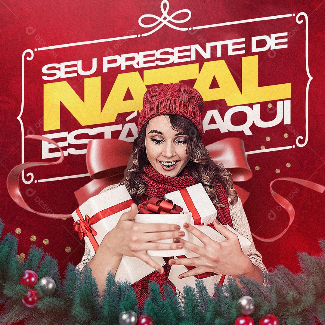 Social Media Seu Presente De Natal PSD Editável