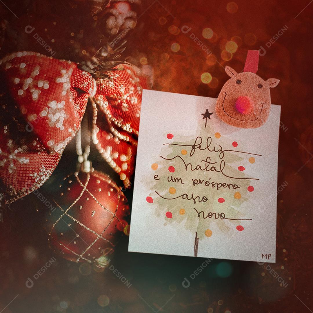 Social Media Feliz Natal Cartão PSD Editável