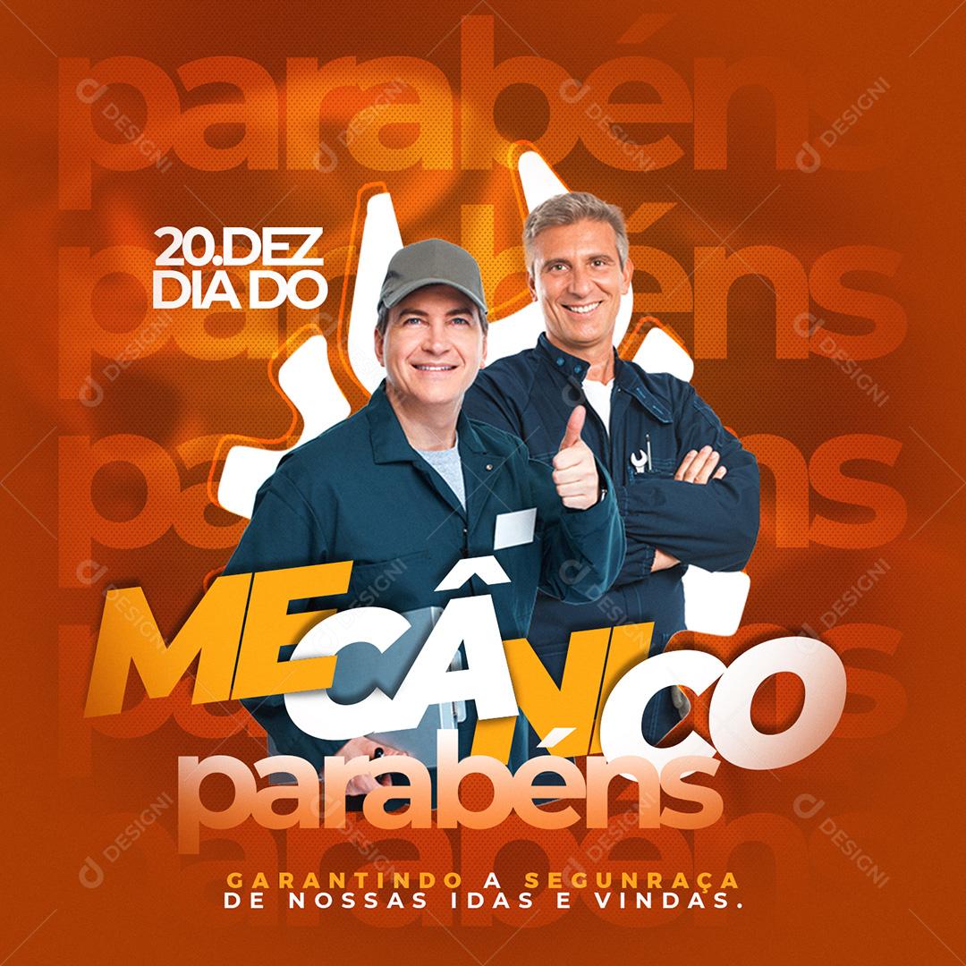 Post Dia Do Mecânico Social Media PSD Editável